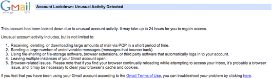 Gmail Account Lockdown